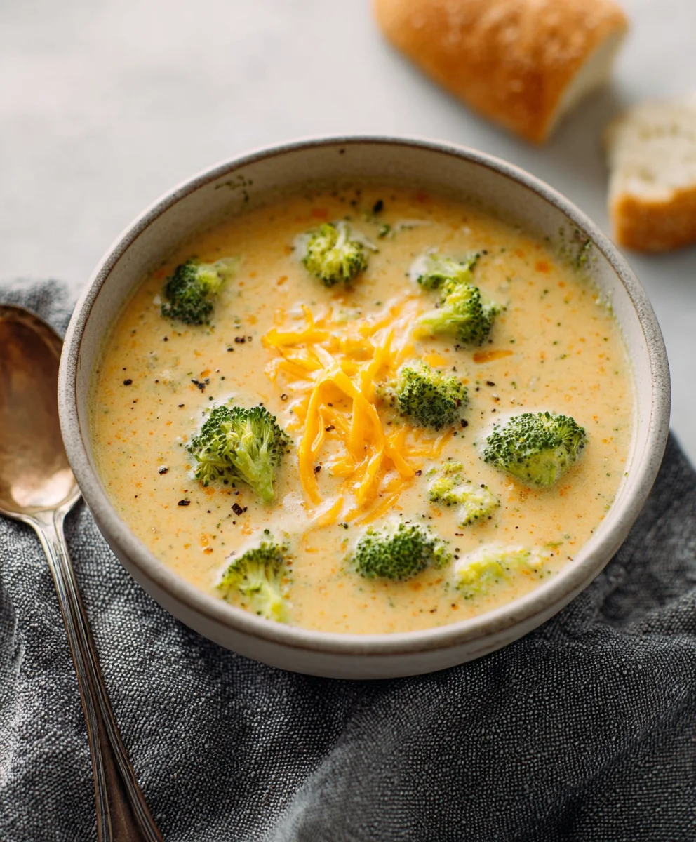 Easy Cheddar Broccoli Soup-Creamy Comfort Food