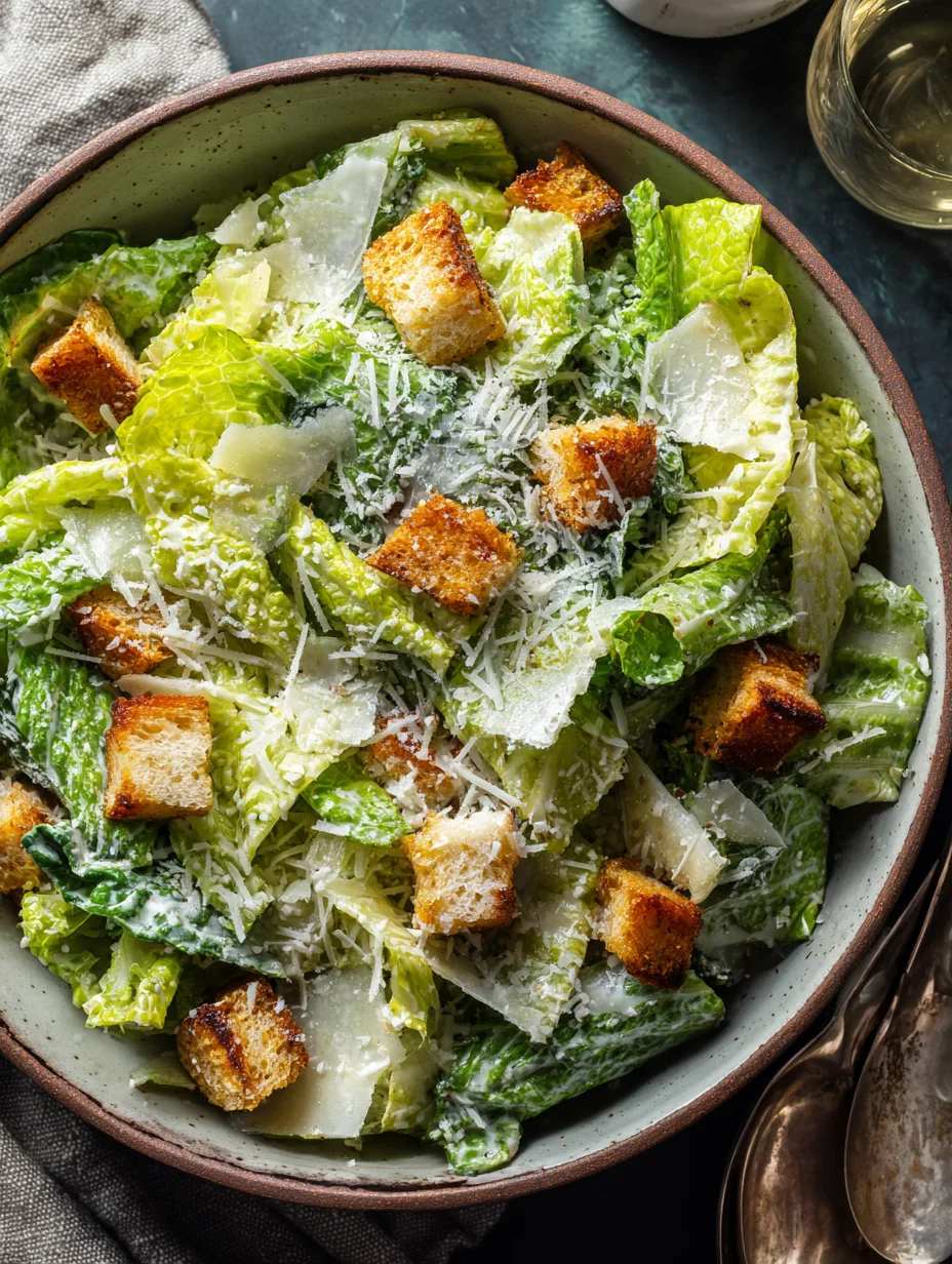 Easy Vegetarian Caesar Salad - Deliciously Creamy