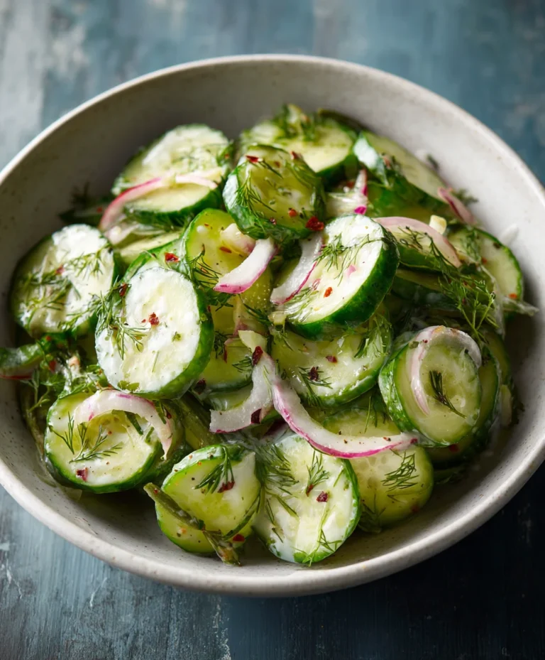 Creamy Cucumber Salad- Easy & Refreshing Recipe