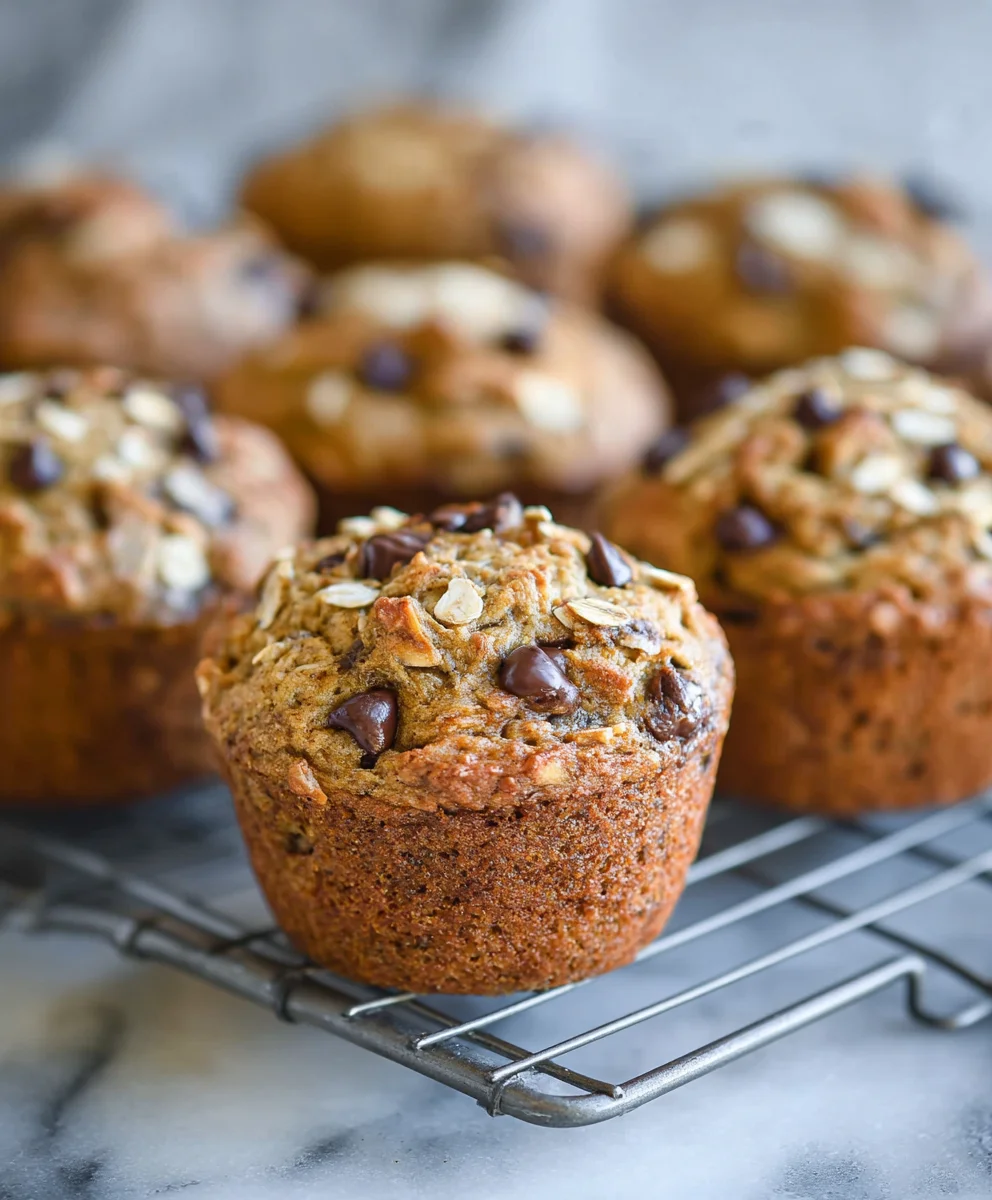 Healthy Banana Oatmeal Muffins-Chocolate Chip Delight