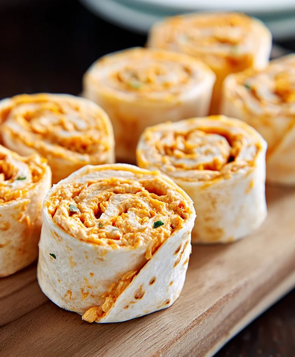 Spicy Buffalo Chicken Pinwheels - Easy Appetizer