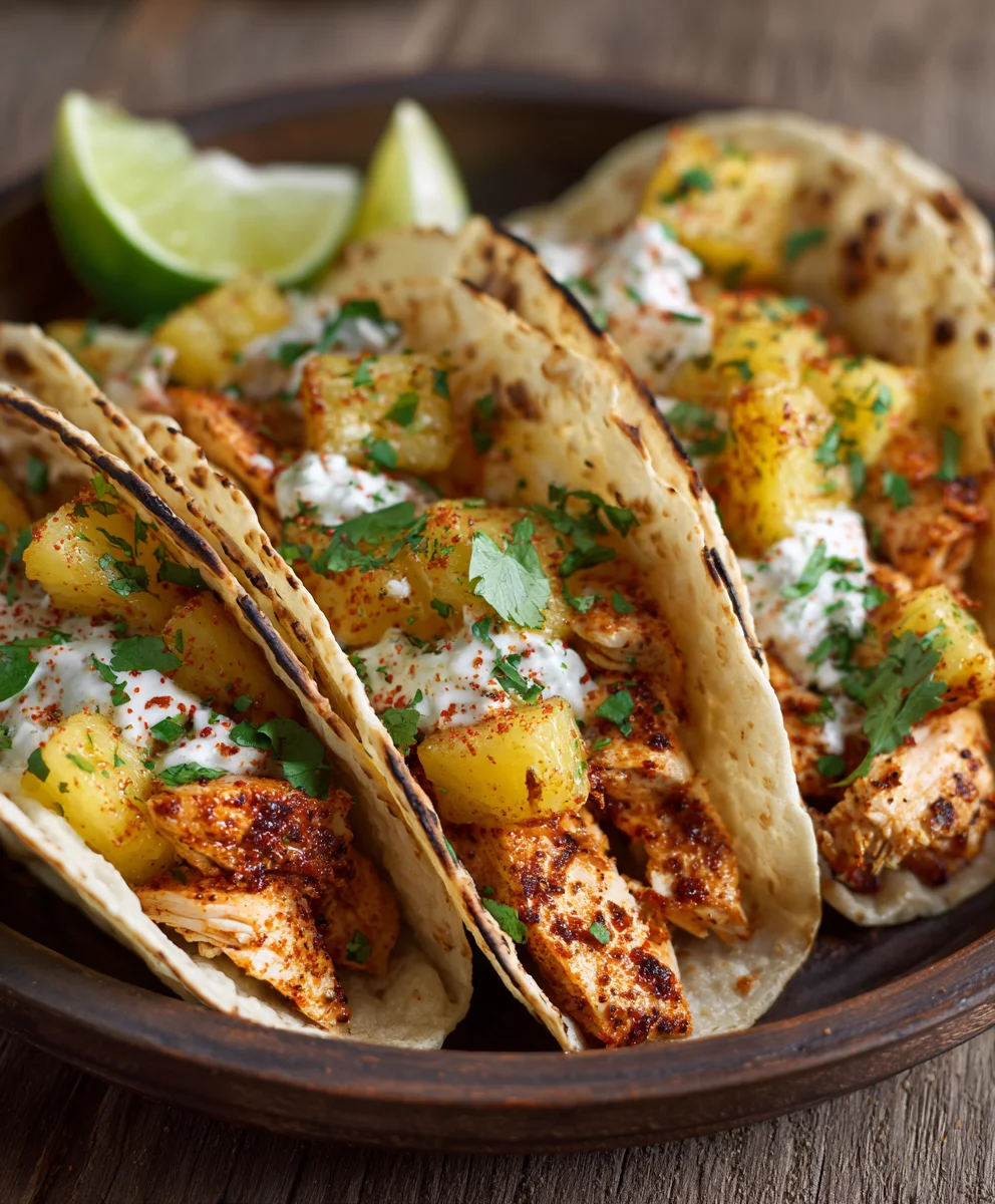 Easy Chicken Pineapple Tacos - Quick One Pan Meal