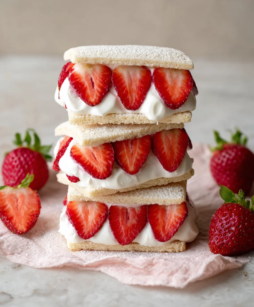 Sweet Strawberry Cream Sandwiches Recipe - Easy Treat