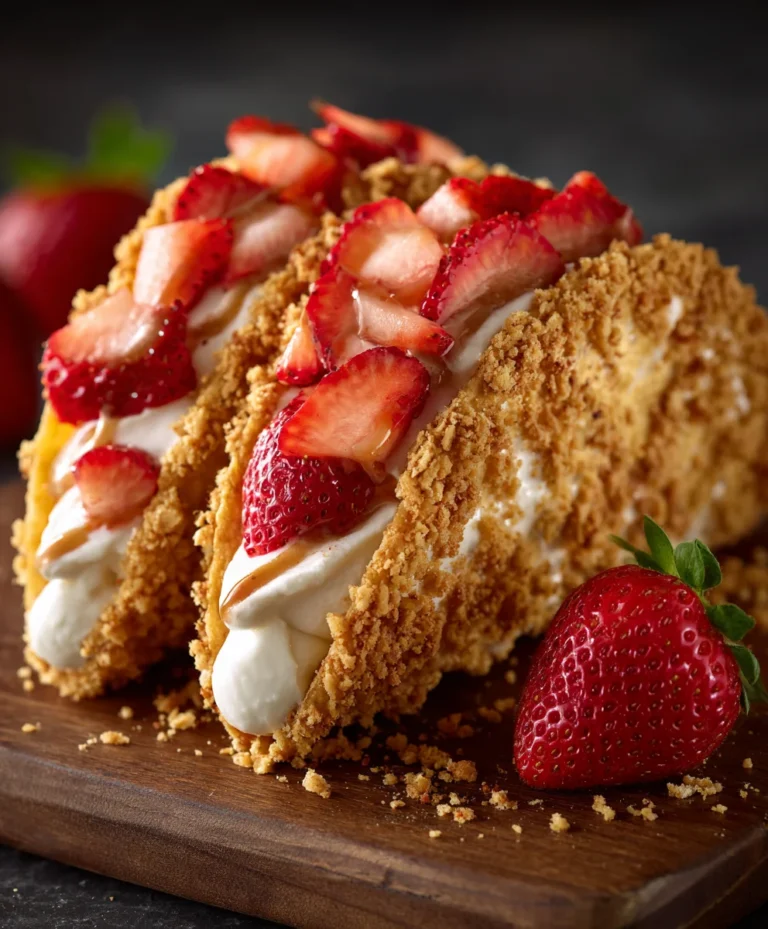 Strawberry Crunch Cheesecake Tacos-Easy Dessert Recipe
