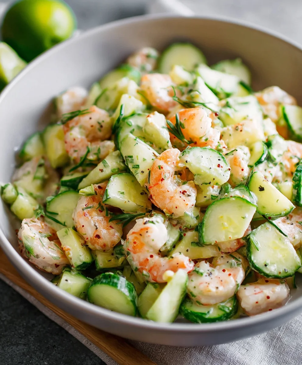 Refreshing Cucumber Shrimp Salad - Easy Healthy Recipe