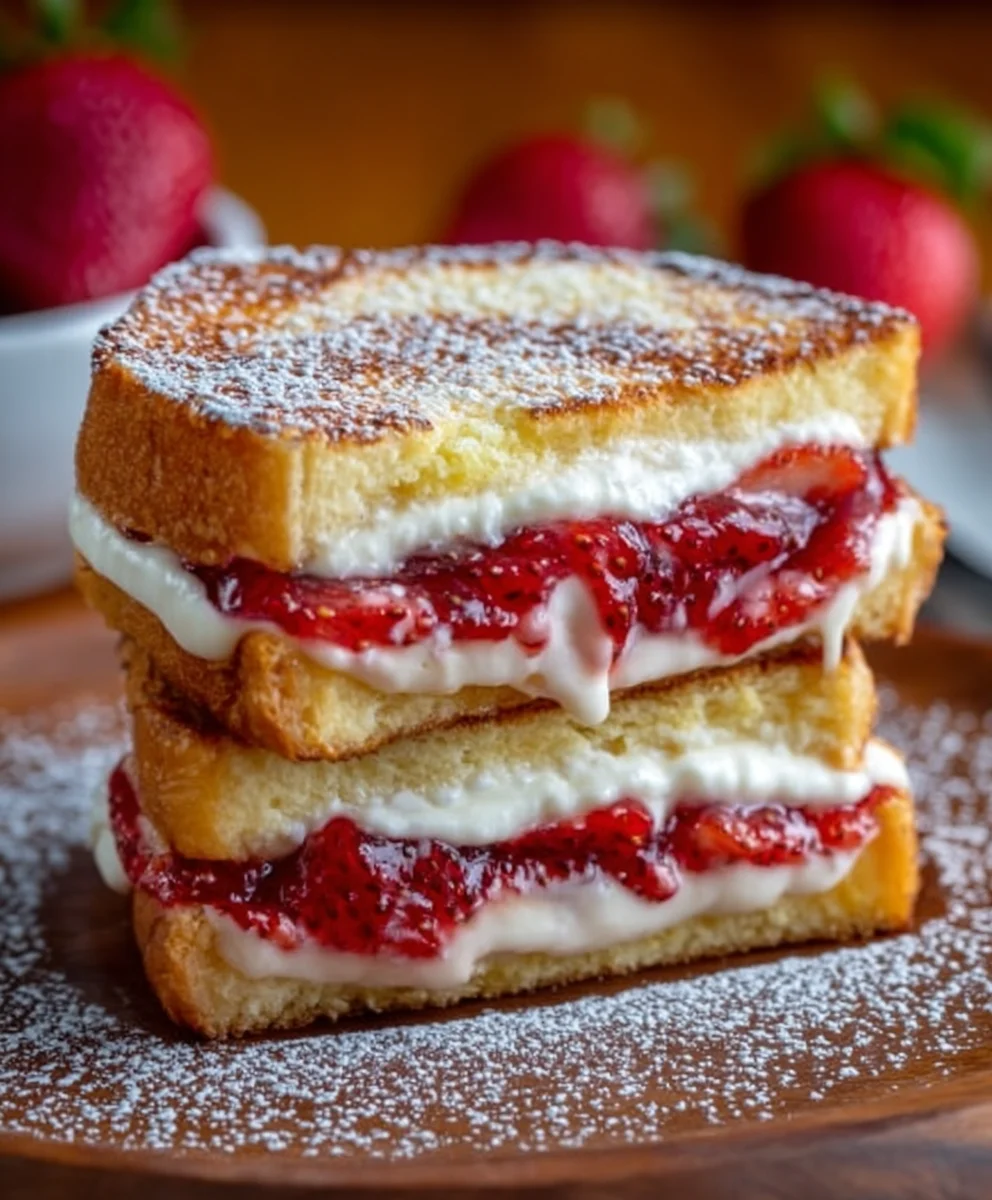 Fried Strawberry Cheesecake Sandwiches-Easy Dessert