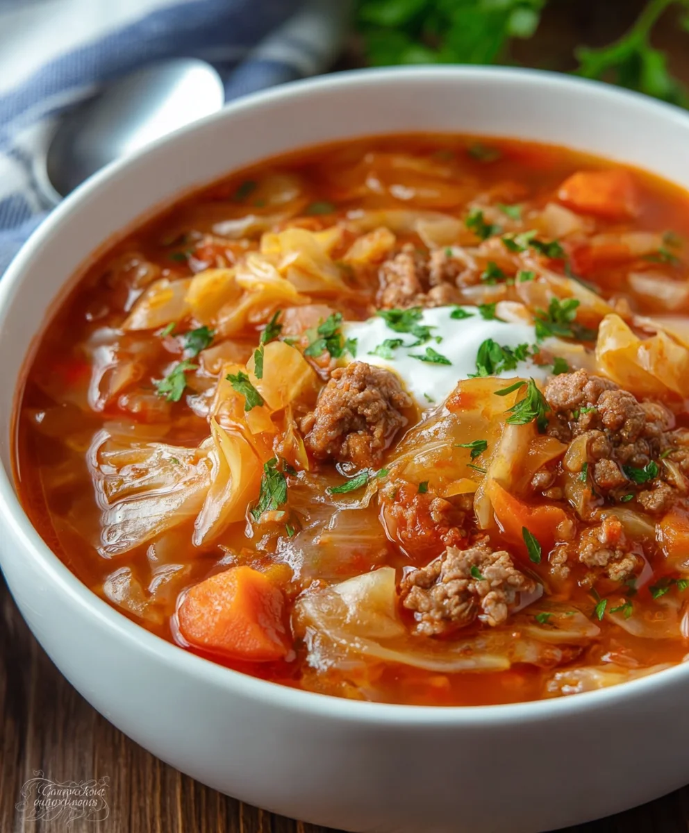 Hearty Cabbage Roll Soup - Easy Beef & Non-Non-Non-Alcoholic Alternativeic