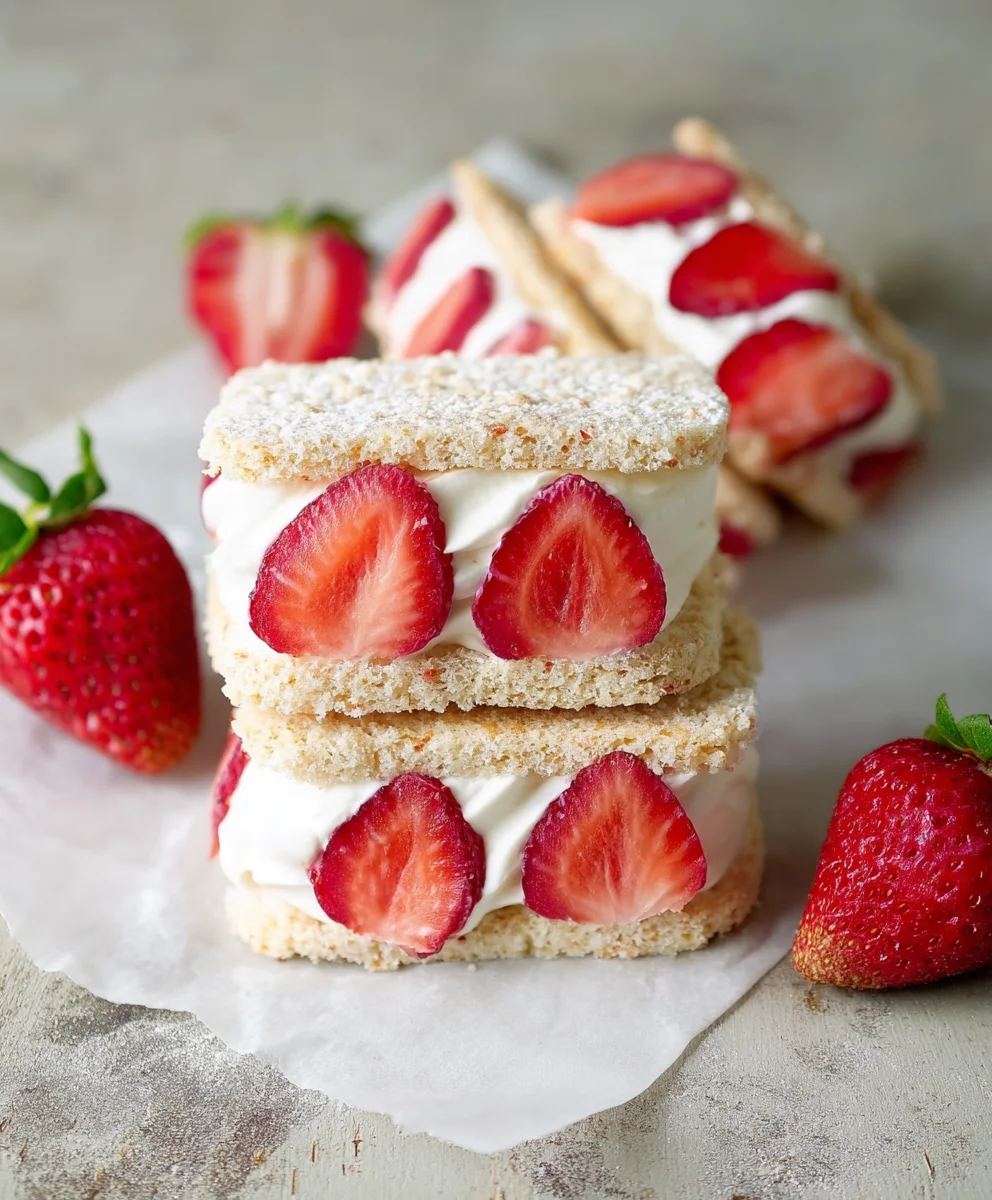 Sweet Strawberry Cream Sandwiches Recipe - Easy Treat