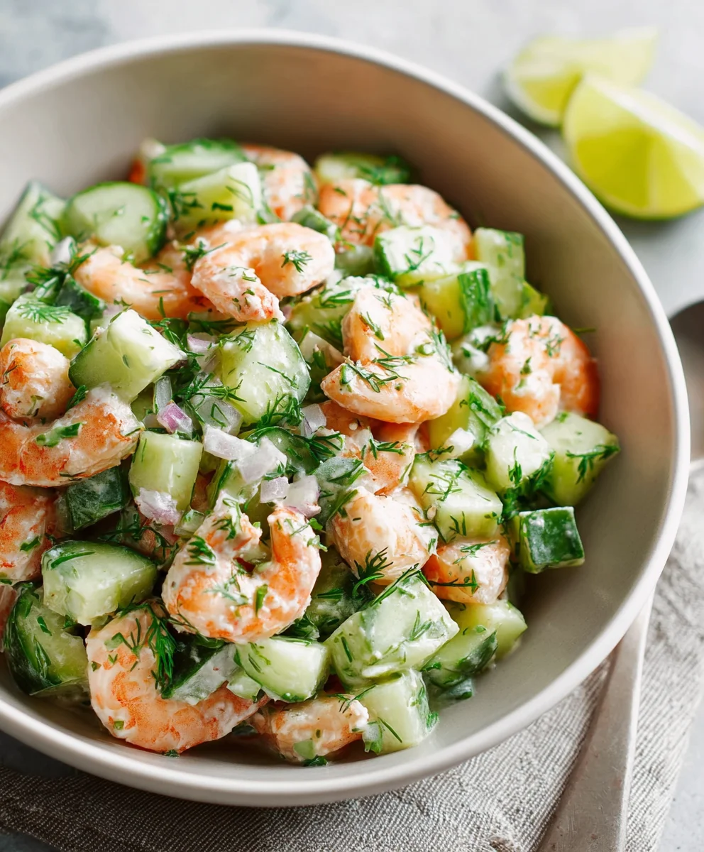 Refreshing Cucumber Shrimp Salad - Easy Healthy Recipe
