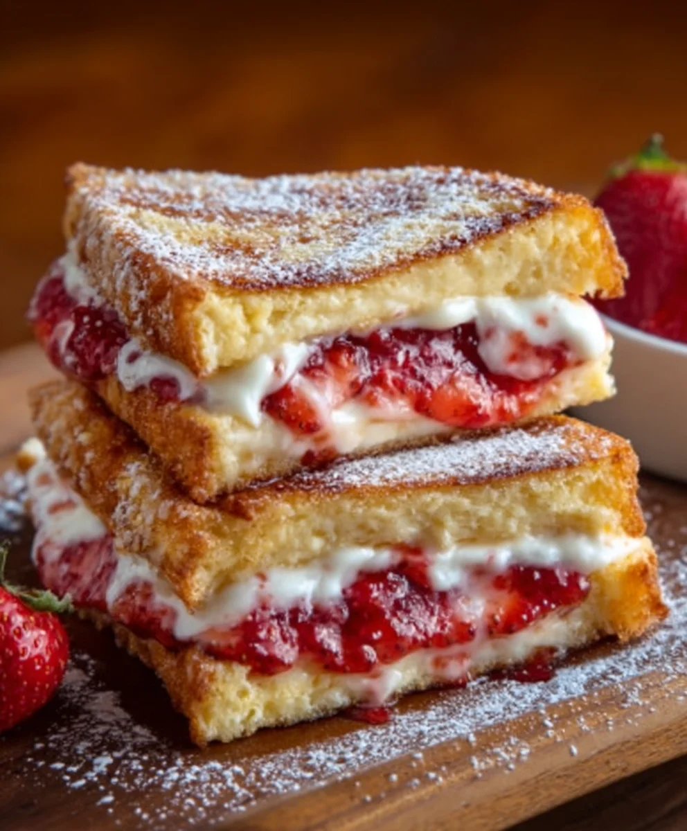 Fried Strawberry Cheesecake Sandwiches-Easy Dessert
