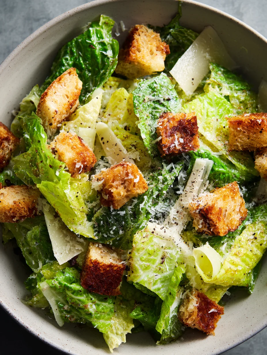 Easy Vegetarian Caesar Salad - Deliciously Creamy