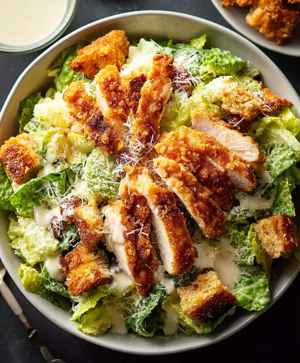 Crispy Chicken Caesar Salad - Easy & Delicious Recipe