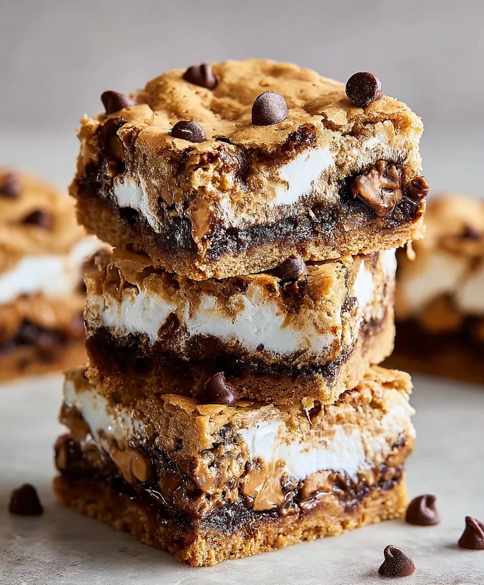 Peanut Butter Smores Blondies-Ultimate Gooey Treat