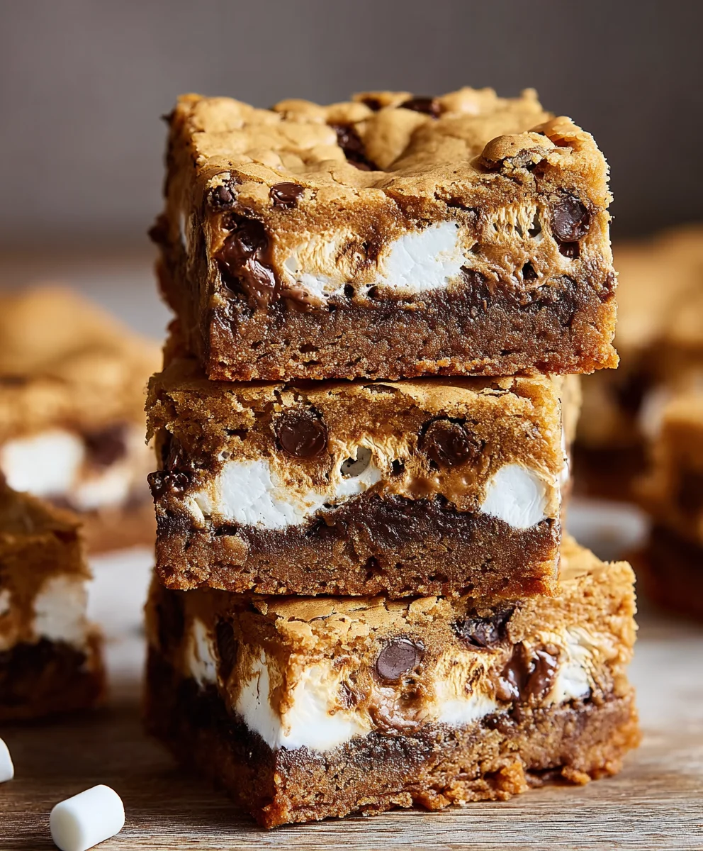 Peanut Butter Smores Blondies-Ultimate Gooey Treat