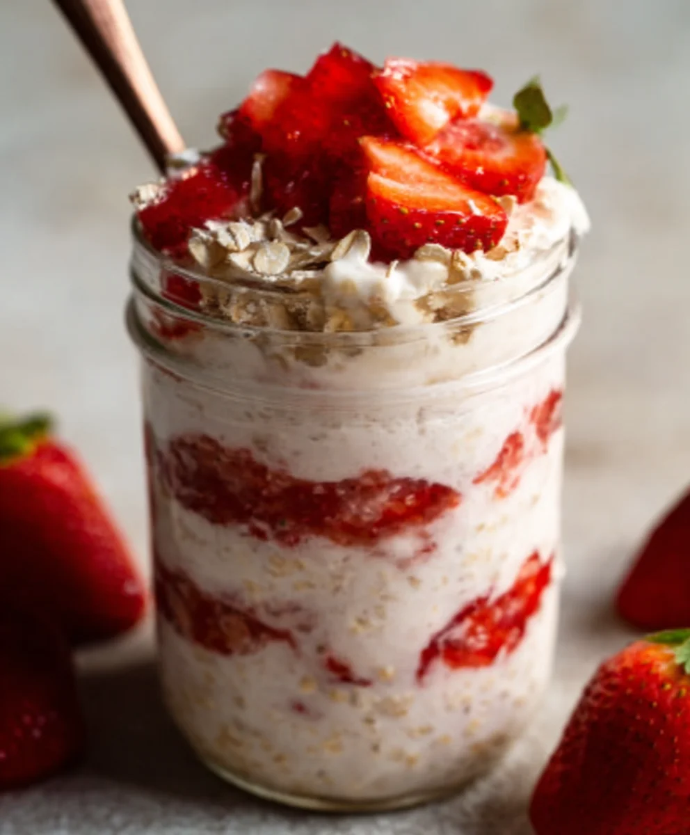 Strawberry Cheesecake Overnight Oats - Easy & Delicious