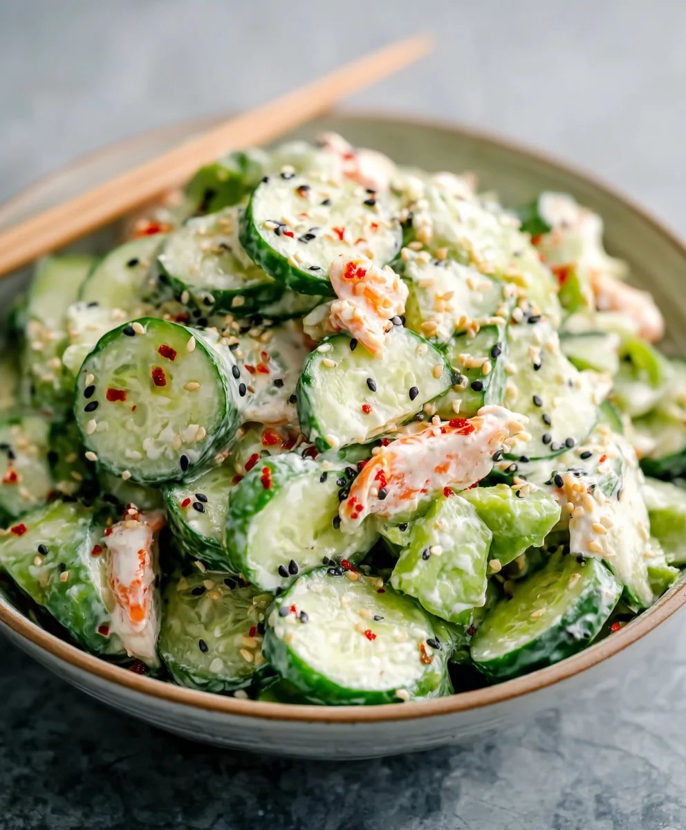 Easy California Roll Cucumber Salad-Fresh & Flavorful
