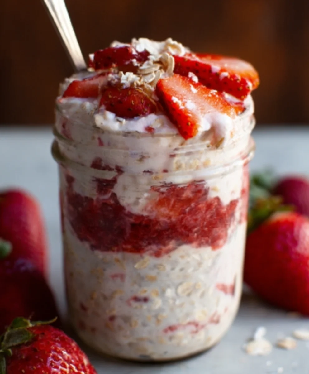 Strawberry Cheesecake Overnight Oats - Easy & Delicious