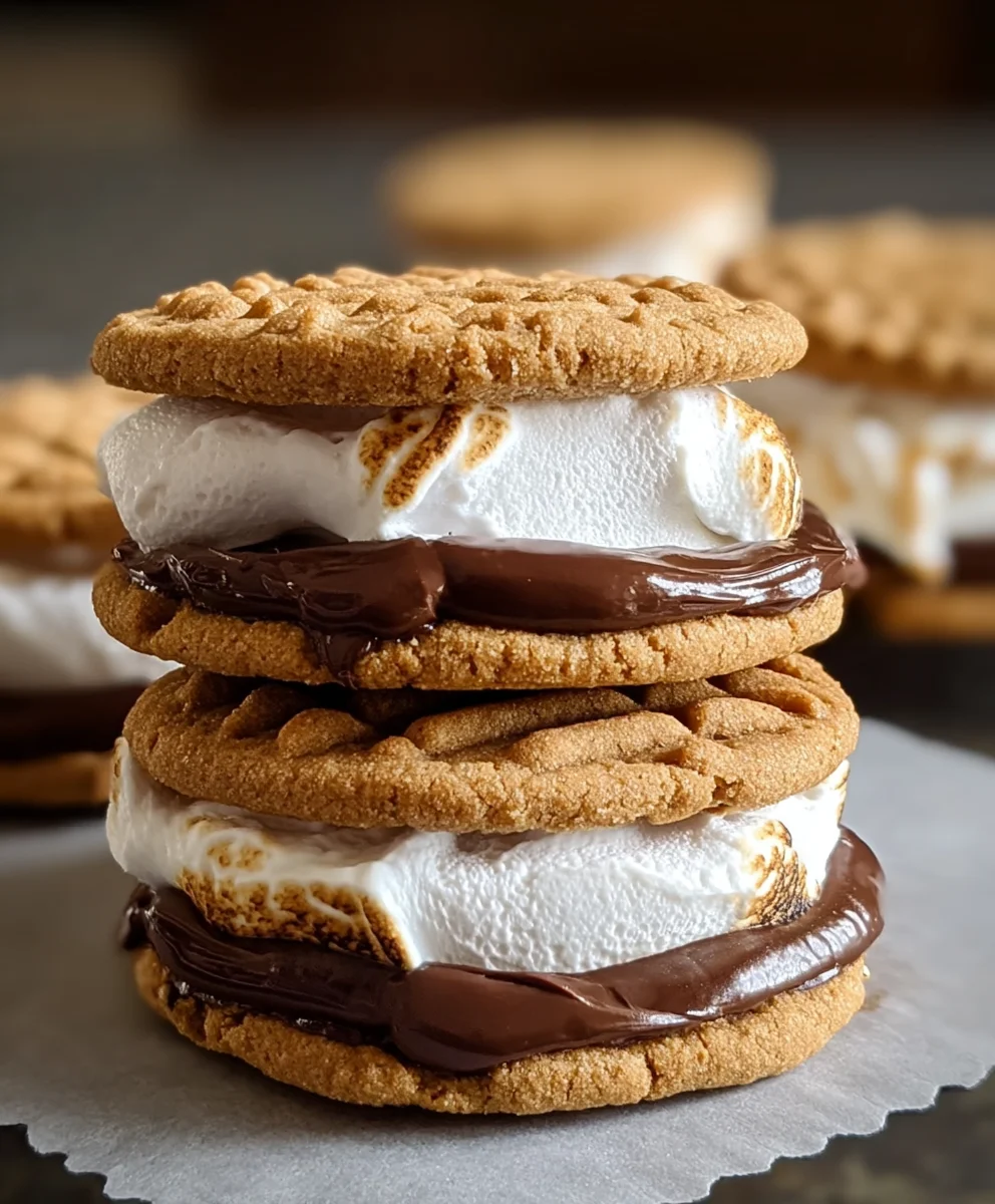 Peanut Butter S'mores Sandwich Cookies - Decadent Treat
