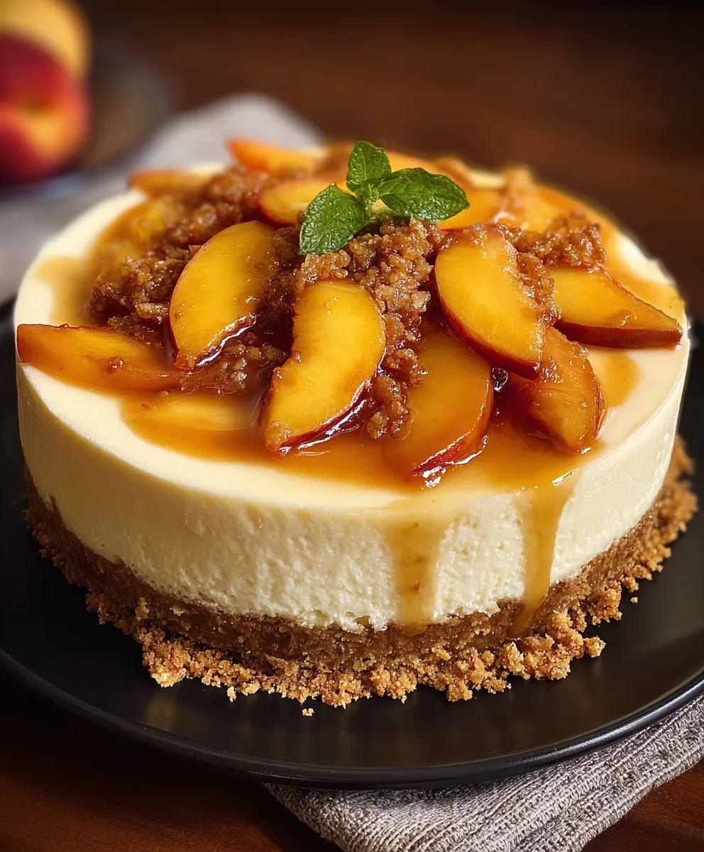Peach Cobbler Cheesecake-Sweet Summertime Dessert