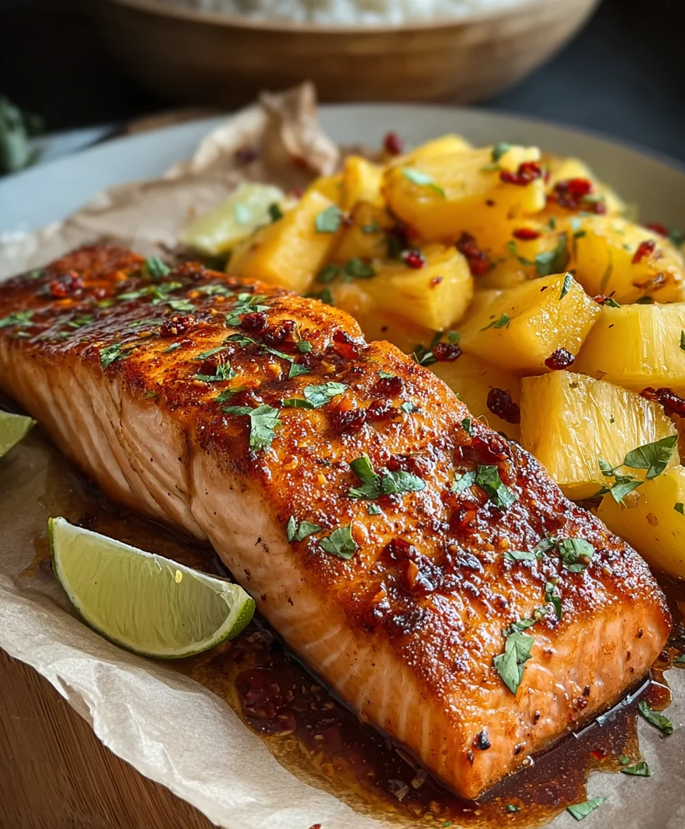 Spicy Pineapple Chipotle Salmon Recipe - Sweet Heat