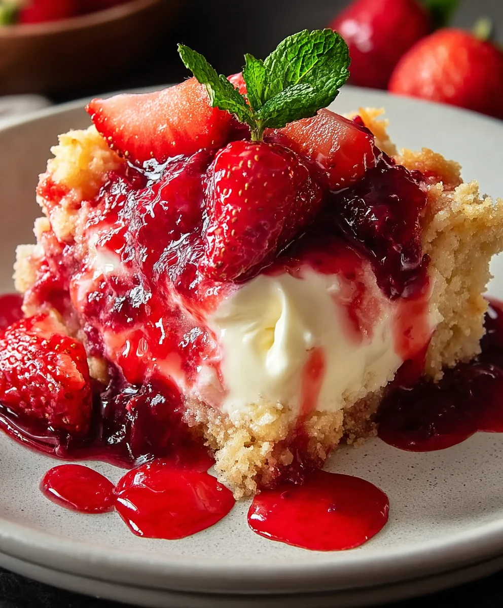 Easy Strawberry Cheesecake Dump Cake Recipe