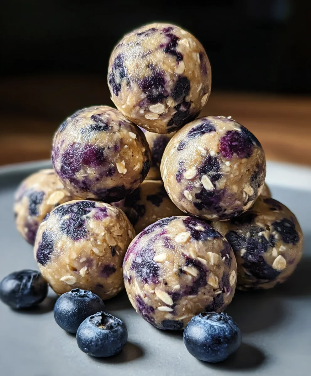 Easy No-Bake Lemon Blueberry Protein Bites