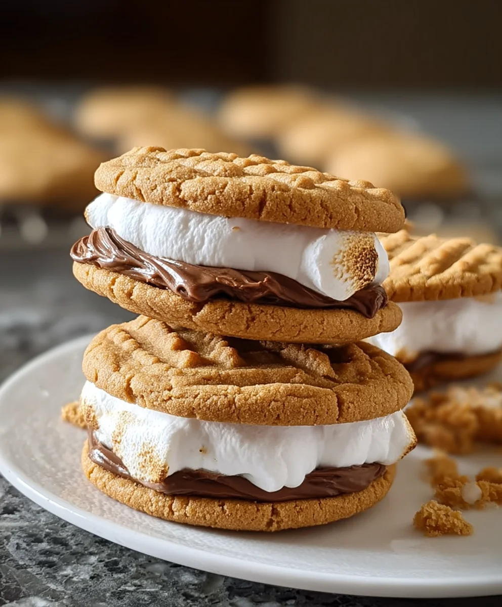 Peanut Butter S'mores Sandwich Cookies - Decadent Treat