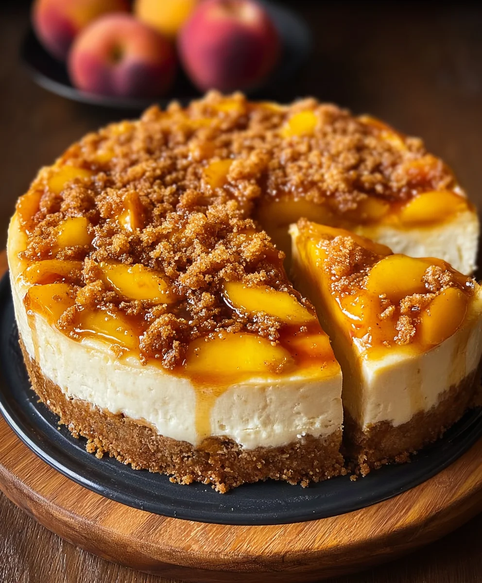 Peach Cobbler Cheesecake-Sweet Summertime Dessert
