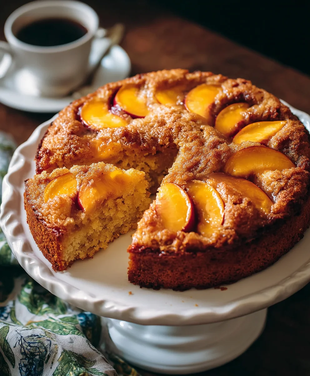 Vegan Peach Coffee Cake Recipe - Easy & Delicious