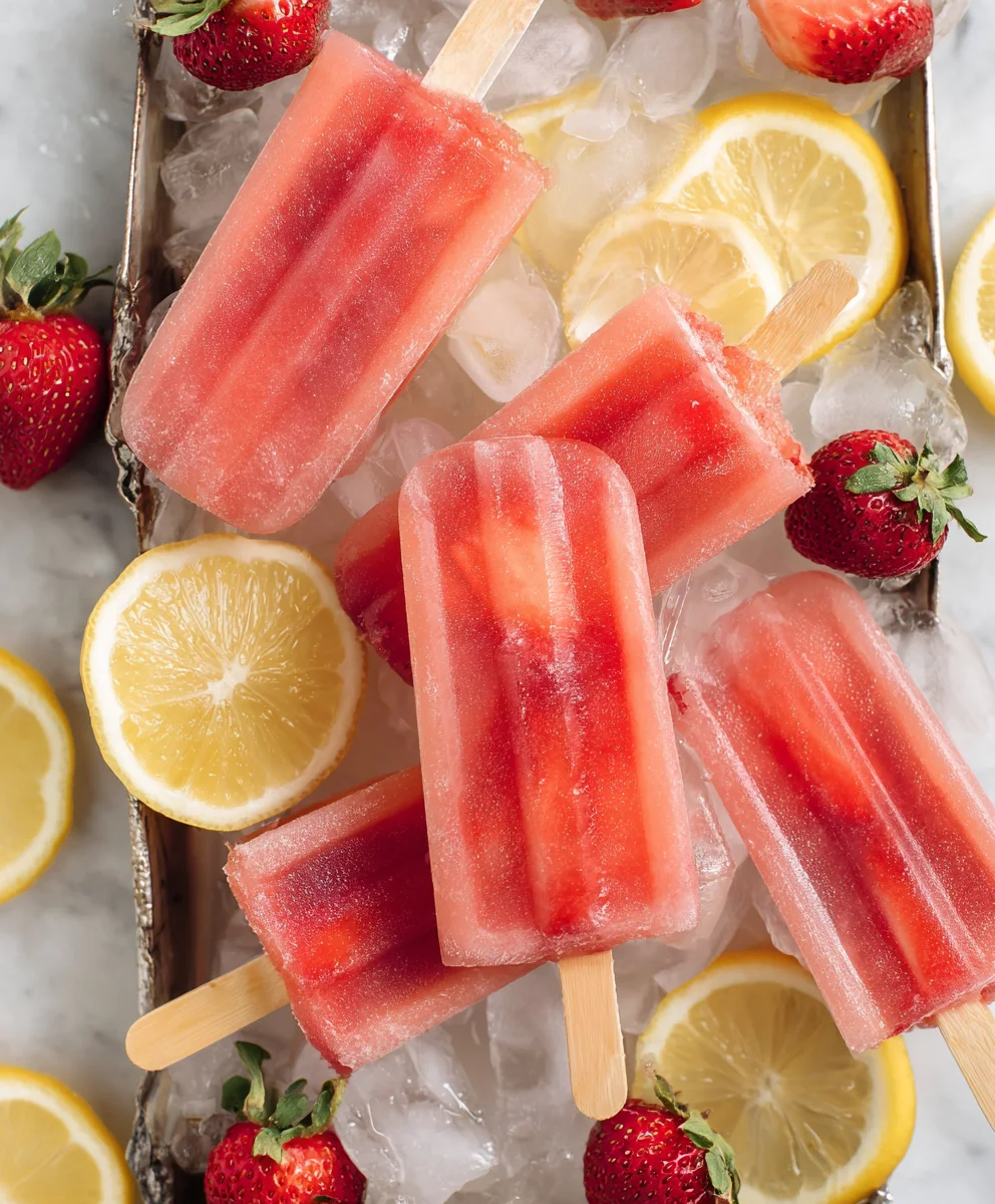 Easy Strawberry Lemonade Popsicles-Refreshing Treat