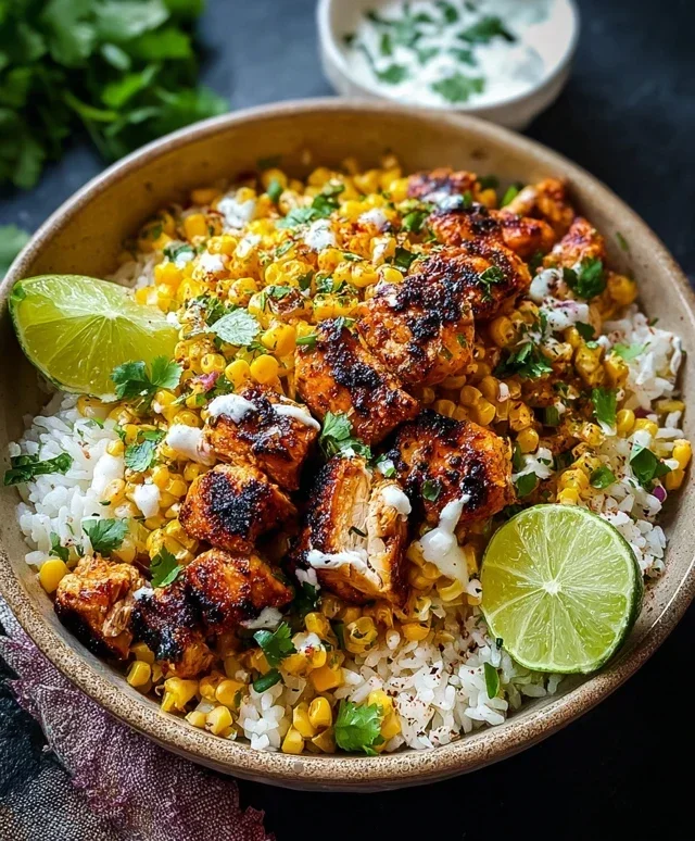 Street Corn Chicken Rice Bowl