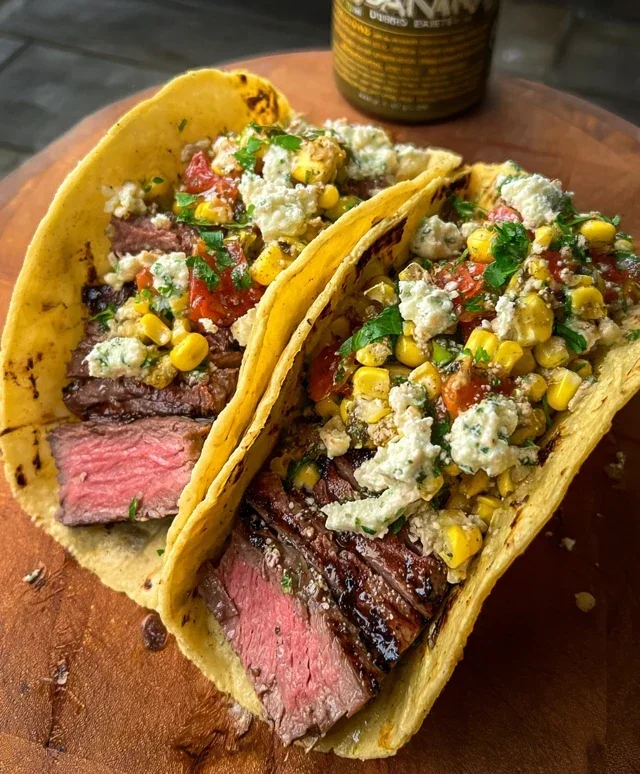 Grilled Elote Steak Tacos