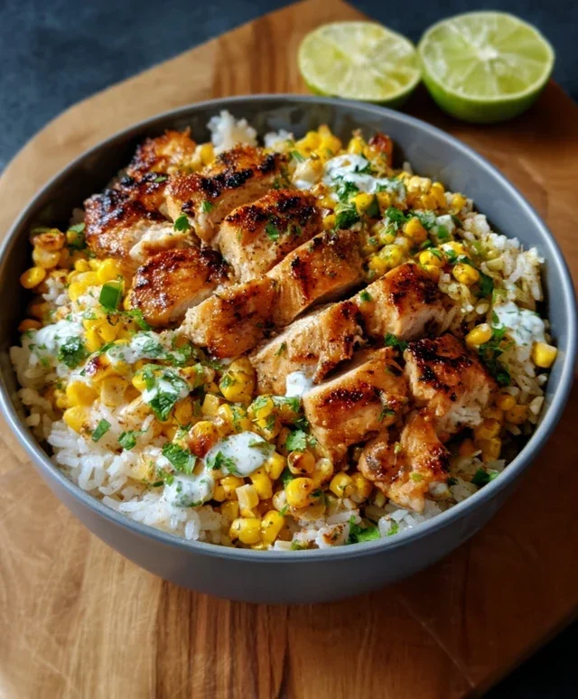 Street Corn Chicken Rice Bowl