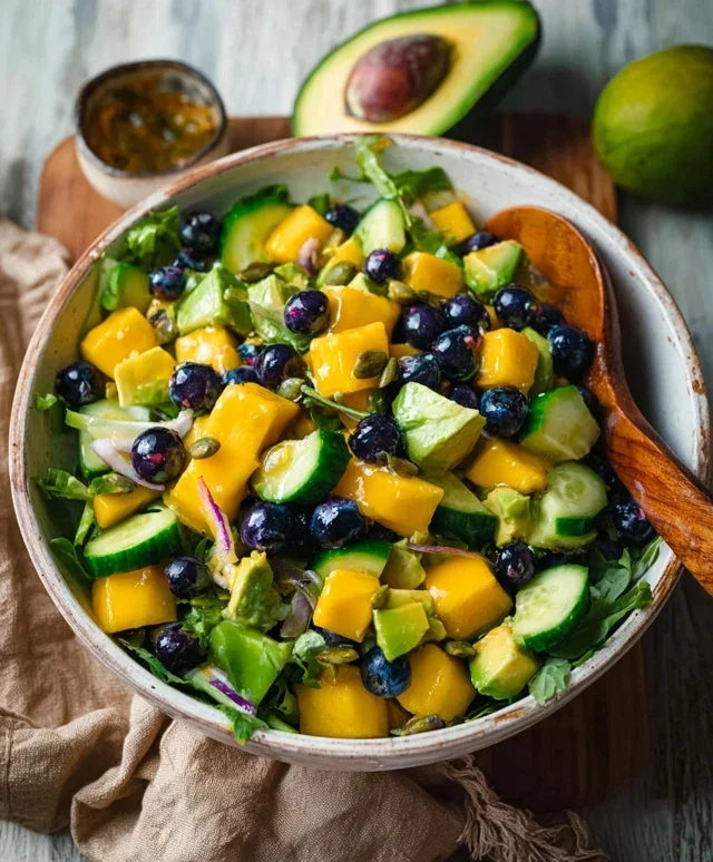 Mango Cucumber Salad with Blueberry and Avocado