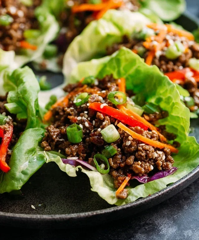 Asian Style Ground Beef Lettuce Wraps