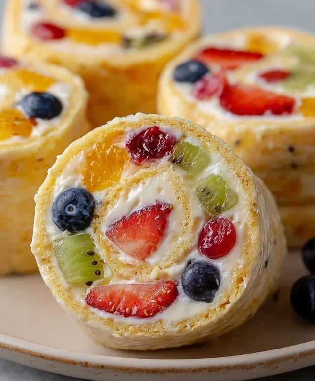 Cheesecake Fruit Salad Roll Ups
