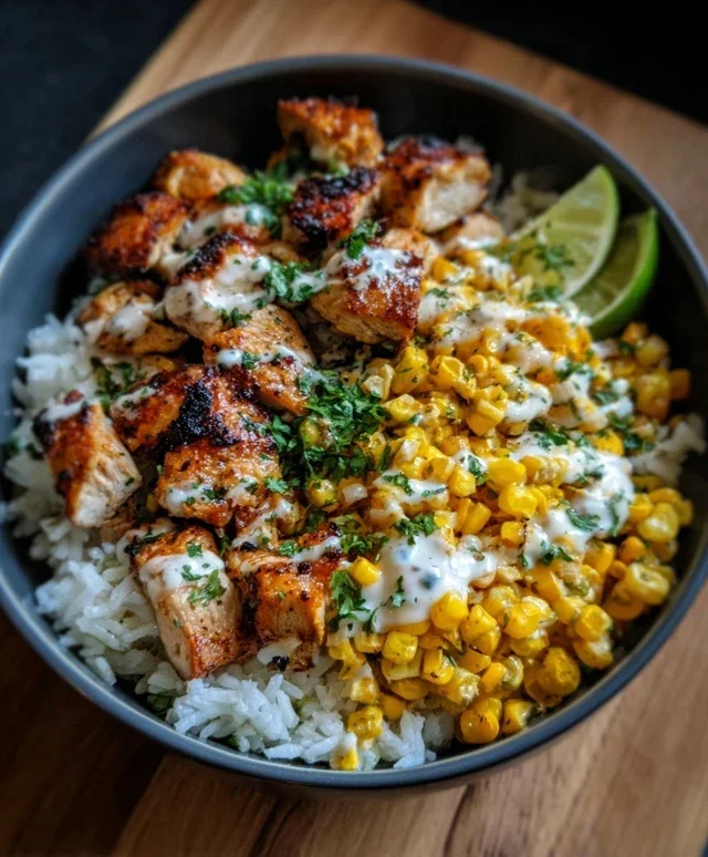 Street Corn Chicken Rice Bowl