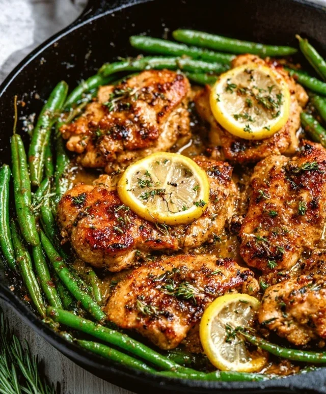 Lemon Garlic Butter Chicken and Green Beans Skillet