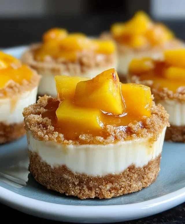 Peach Cobbler Mini Cheesecakes