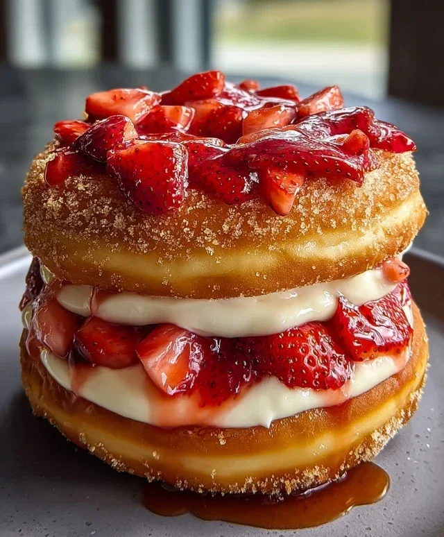 Strawberry Cheesecake Doughnut Burger