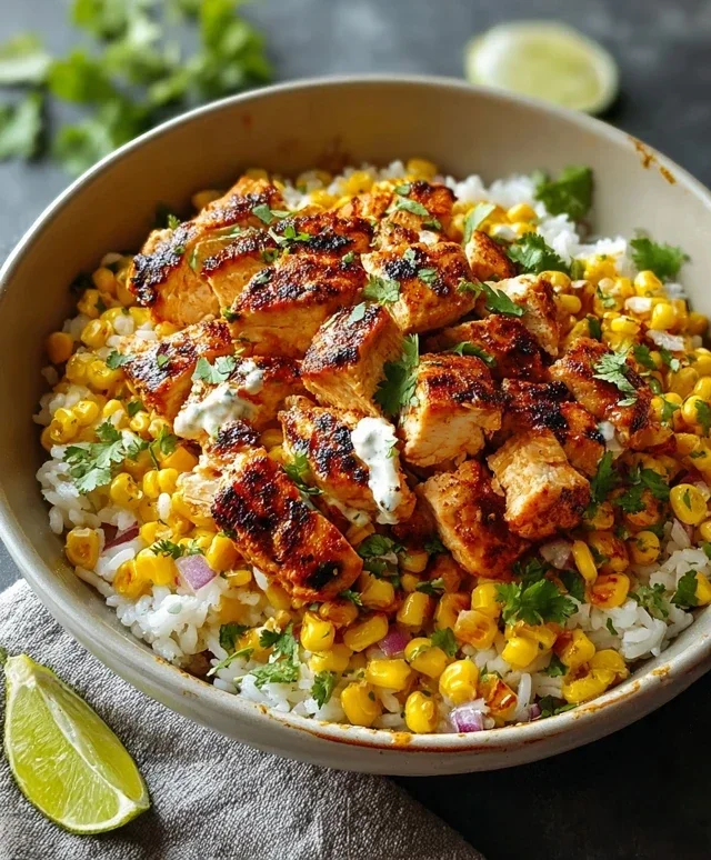 Street Corn Chicken Rice Bowl
