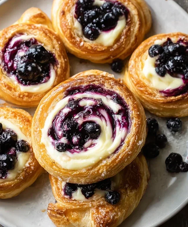 Swirled Blueberry Cream Cheese Danish