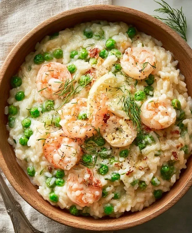 Shrimp Risotto with Peas