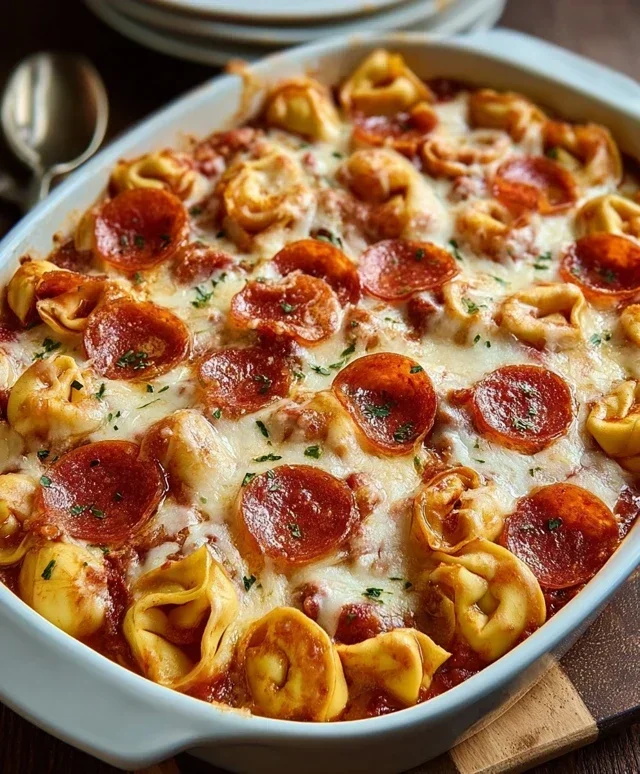 Cheese Tortellini Beef Beef Pepperoni Pizza Casserole