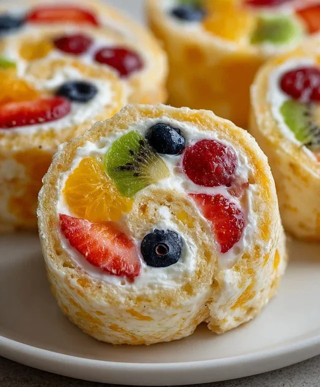 Cheesecake Fruit Salad Roll Ups