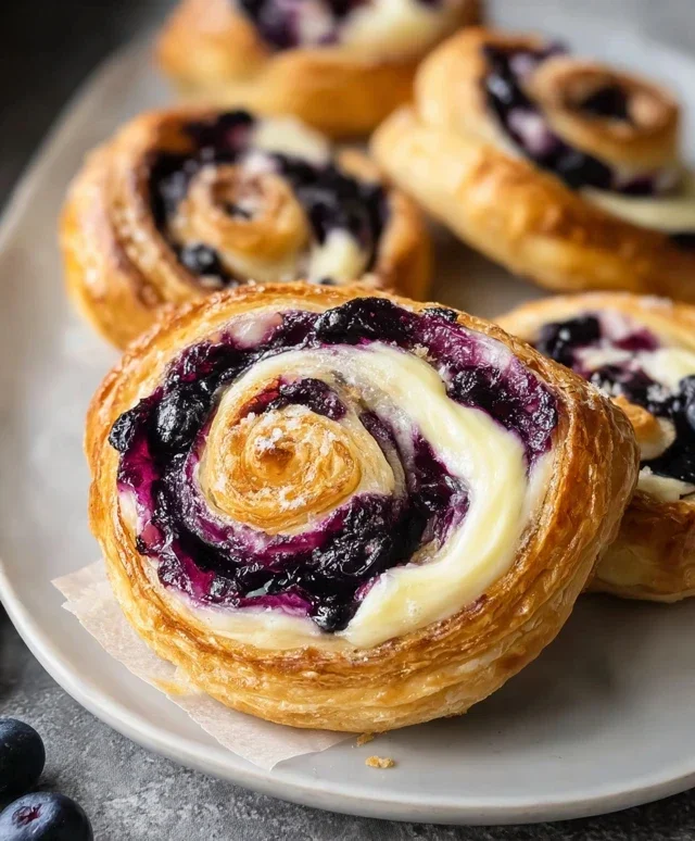 Swirled Blueberry Cream Cheese Danish