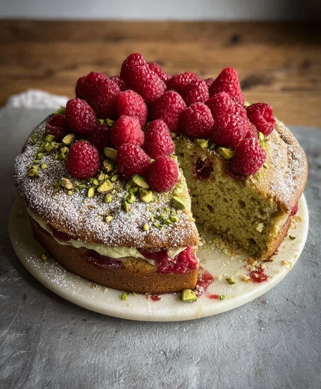 Pistachio Raspberry Cake