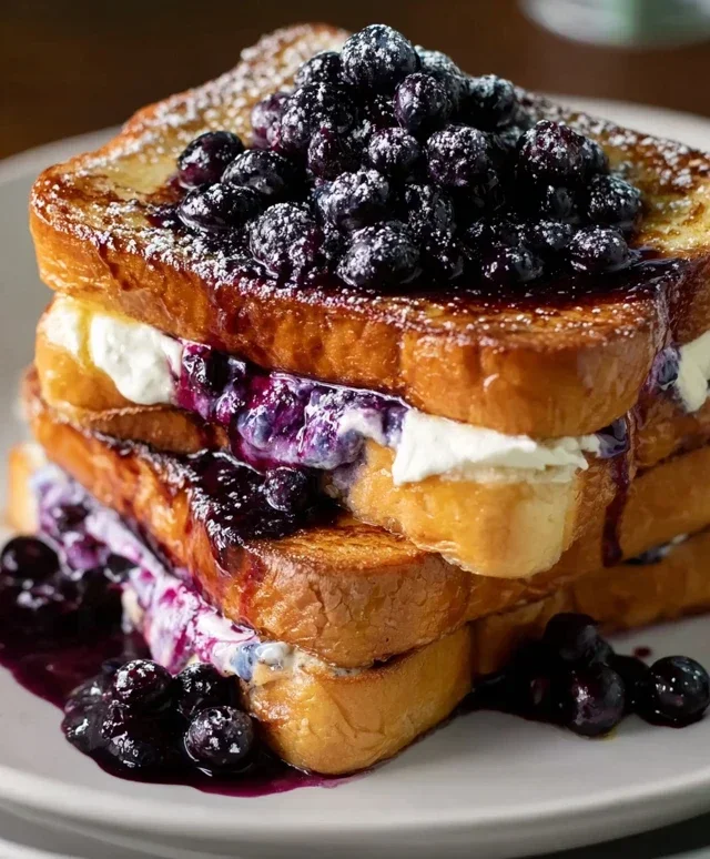 Blueberry Cream Cheese Stuffed French Toast