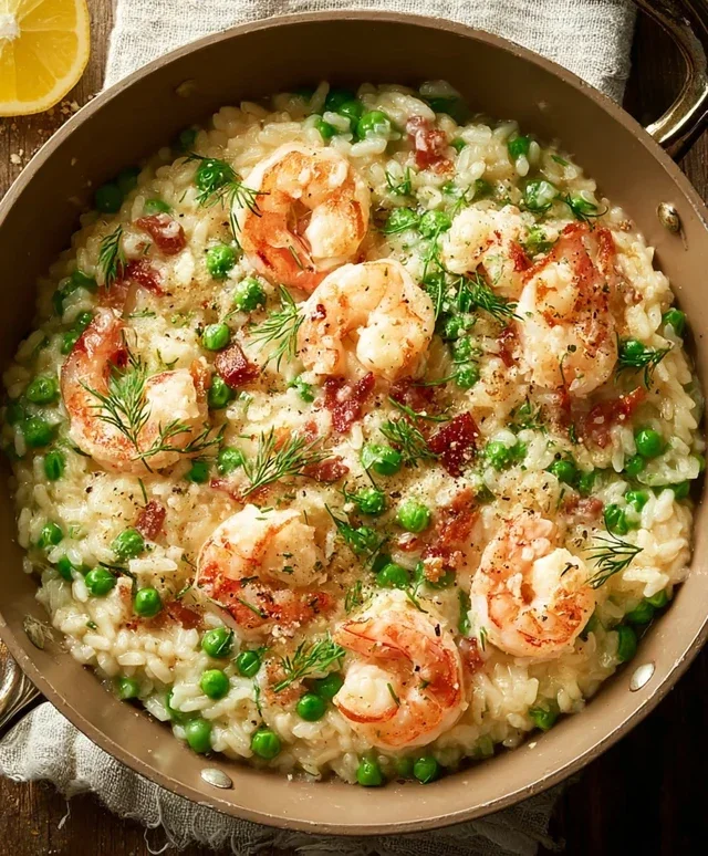 Shrimp Risotto with Peas
