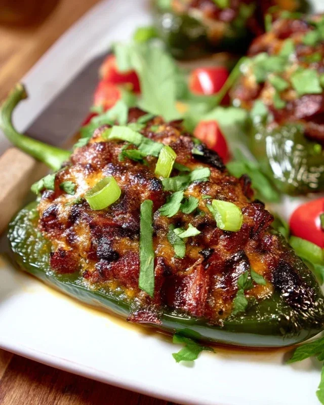 Brisket Stuffed Poblano Peppers